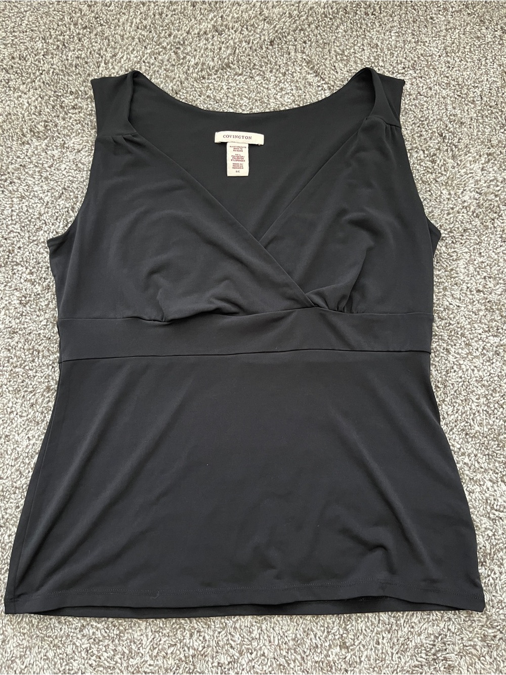 Covington Black V-Neck Y2K Tank Top